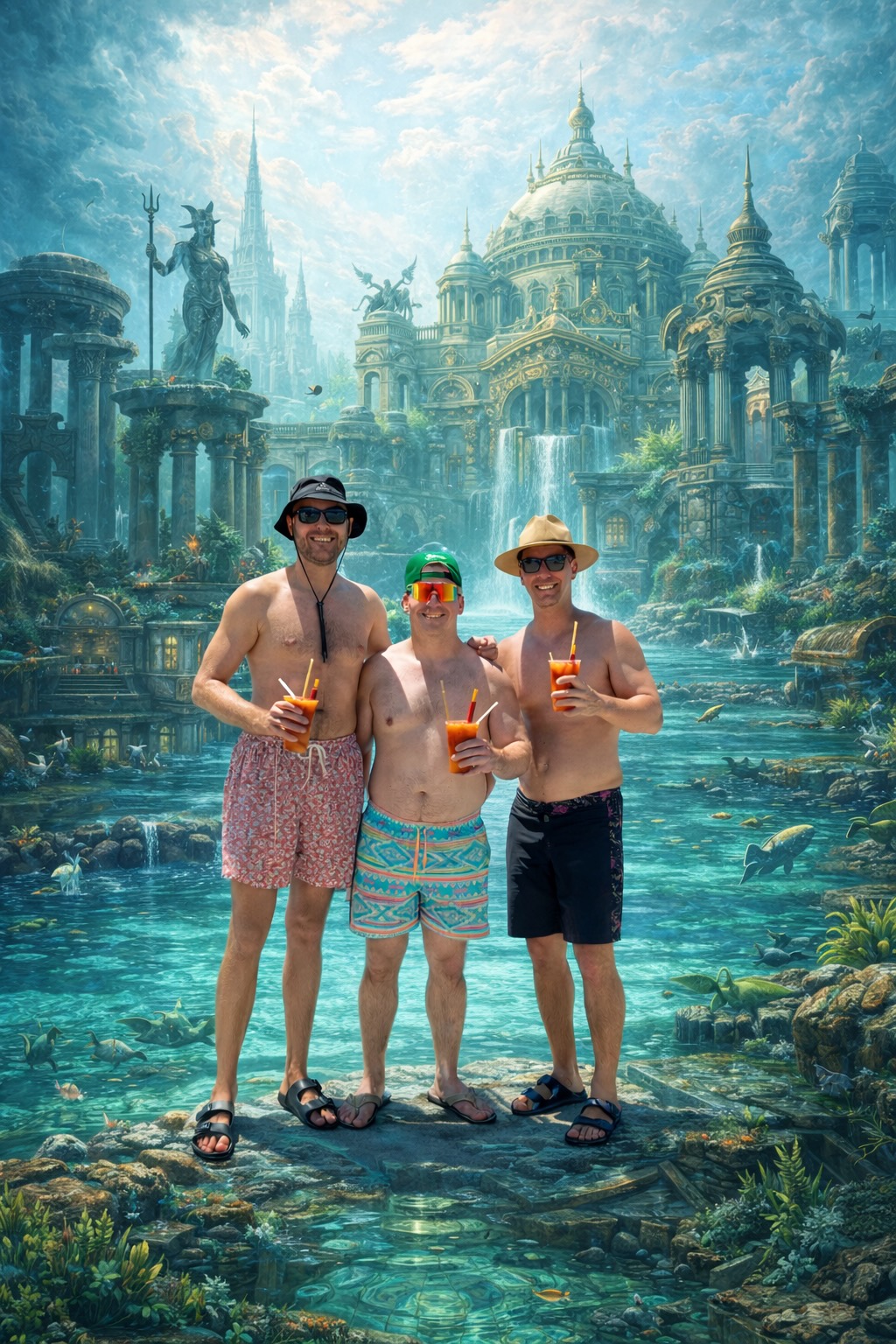 AI glitch portrait with layered textures