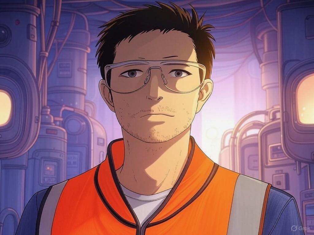 AI anime warrior mid-motion with trailing light