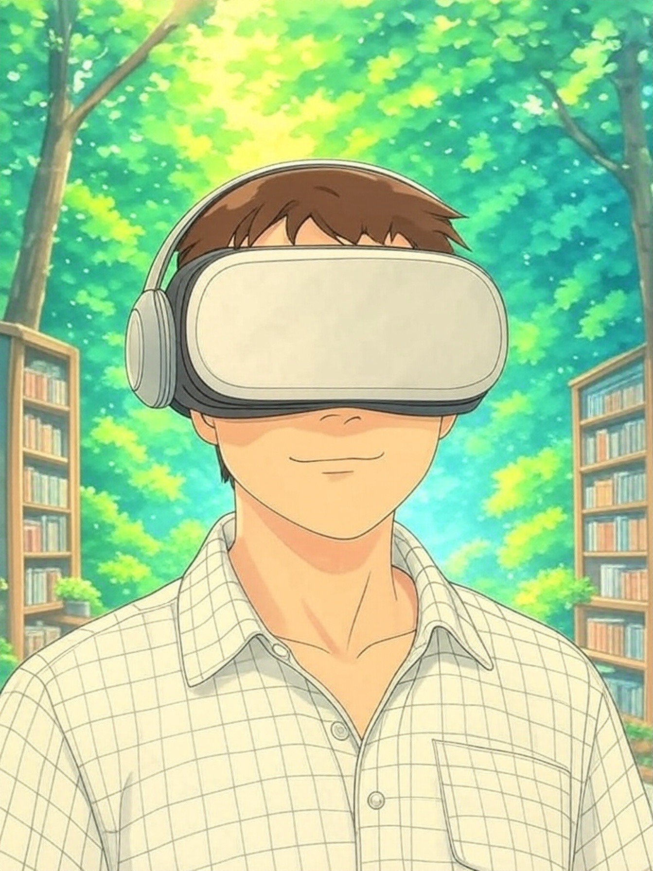 AI anime character in dreamlike haze