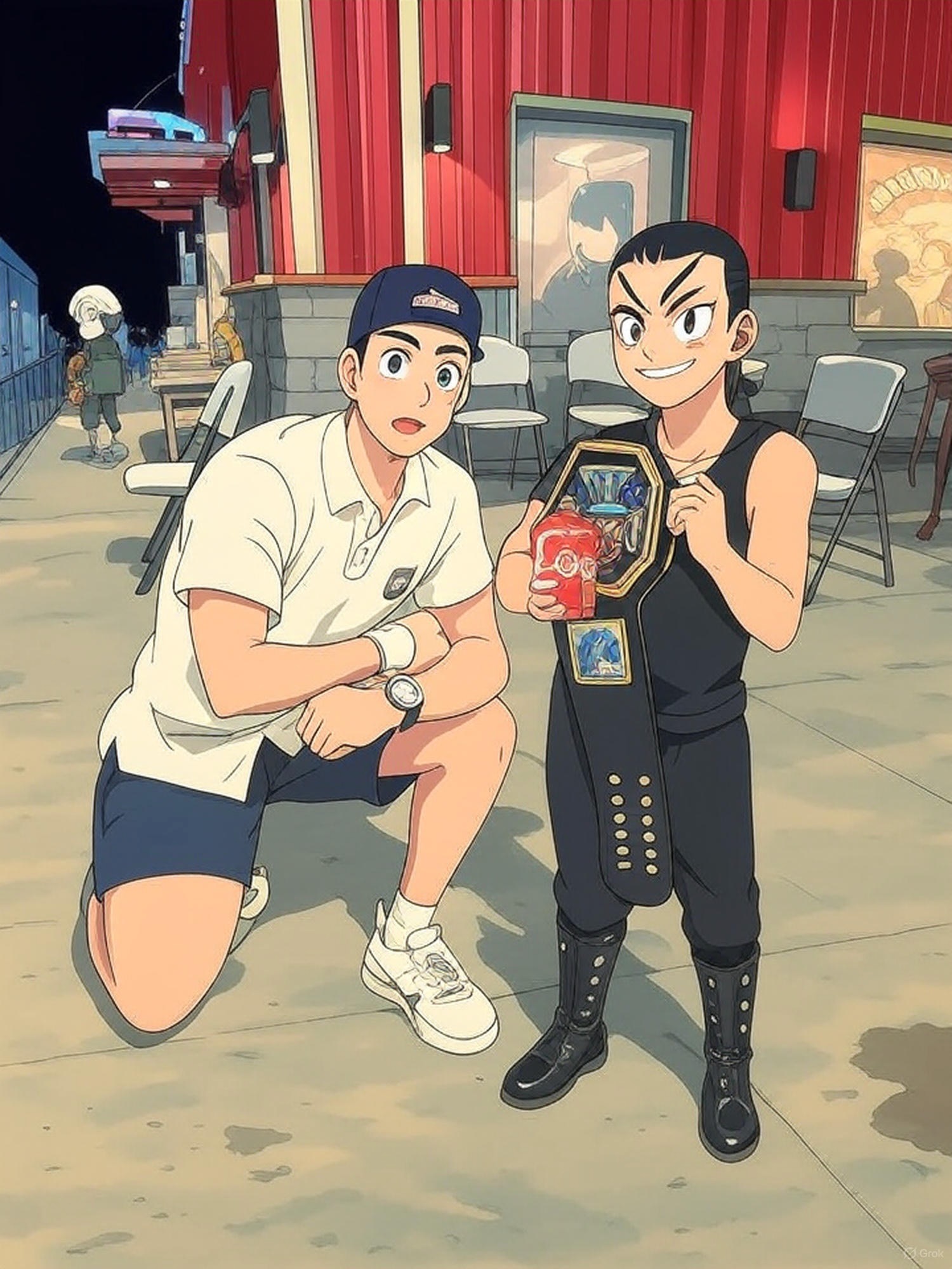 AI anime warrior in motion